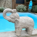 Statue éléphant taupe