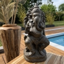 Statue Ganesh 60 cm marron antique