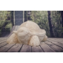 Statue tortue pied de parasol en ciment blanc