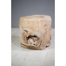 Tabouret cylindre en racine de teck