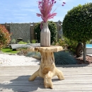 Tabouret en racine de teck naturel