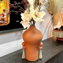 Vase en terracotta pompon en mendong