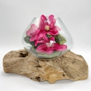 Vase sur racine en verre soufflé