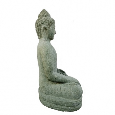 Statue Bouddha Bhûmisparsha-mudrã en pierre 80 cm