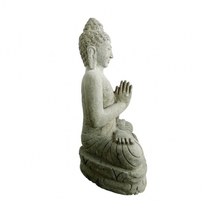 Bouddha statue de jardin zen en pierre 60 cm