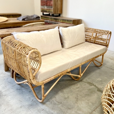 Divan 'Dora' en rotin naturel