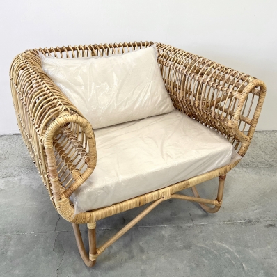 Fauteuil en rotin naturel 'Dora'