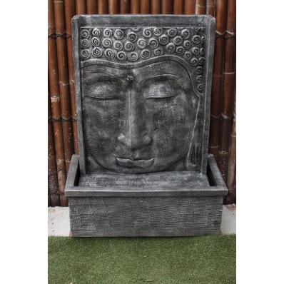 Fontaine mur d'eau visage de Bouddha 111 cm gris