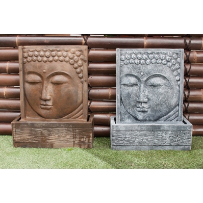 Fontaine mur d'eau visage de Bouddha 62 cm gris