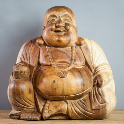 Happy Bouddha naturel bois de suar
