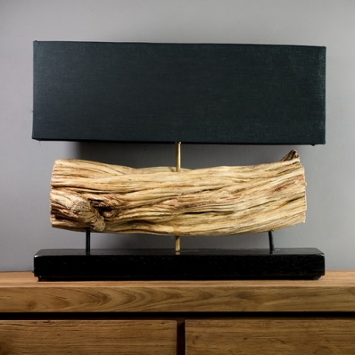 Lampe de chevet bois exotique 50cm