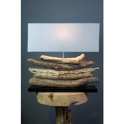 Lampe rectangulaire en bois flotté d'Indonésie - Madang