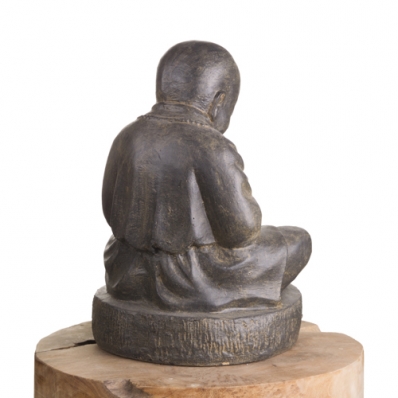 Petite statue moine Shaolin marron 37 cm
