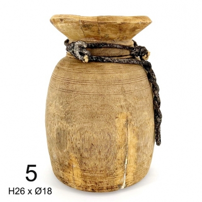 Pot indien ancien en bois n°5