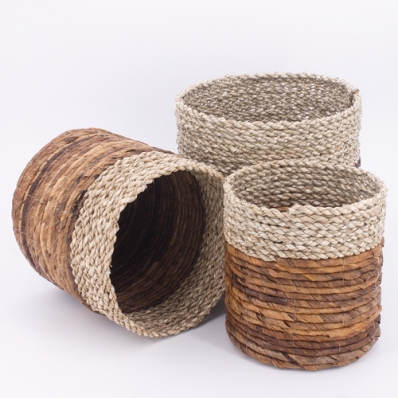 Set de 3 panières en fibres naturelles