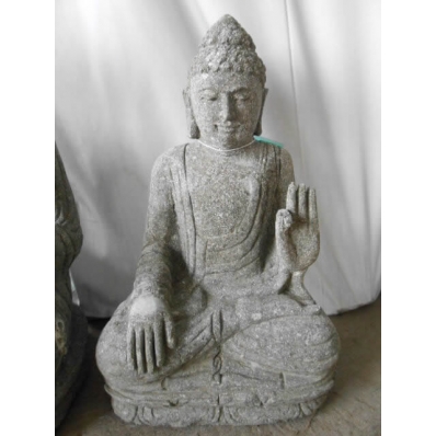 Statue Bouddha abhaya mudrã en pierre 60 cm