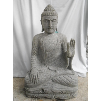 Statue Bouddha abhaya mudrã en pierre 95 cm