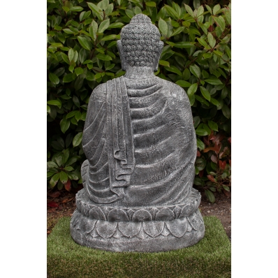 Statue Bouddha abhaya-mudra gris