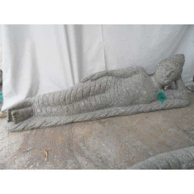 Statue Bouddha allongé en pierre 120 cm