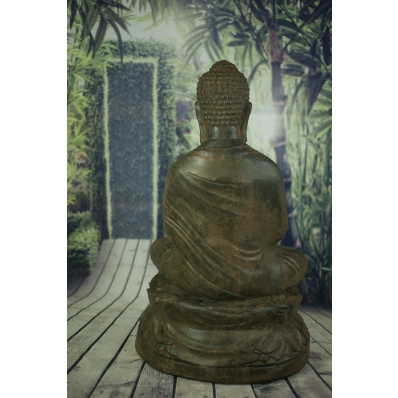 Statue Bouddha anjali-mudra 70 cm marron antique