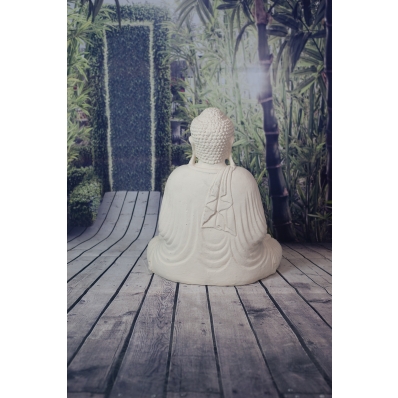 Statue Bouddha Dhyana mudra blanc