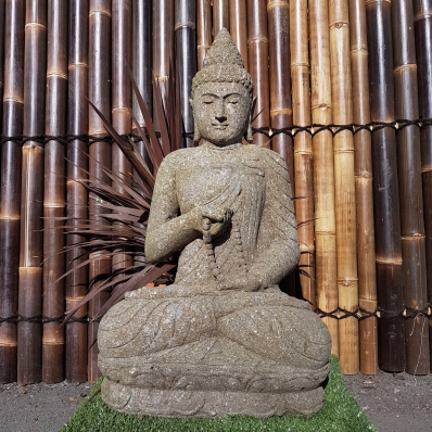 Statue Bouddha dhyãna mudrã en pierre 93 cm