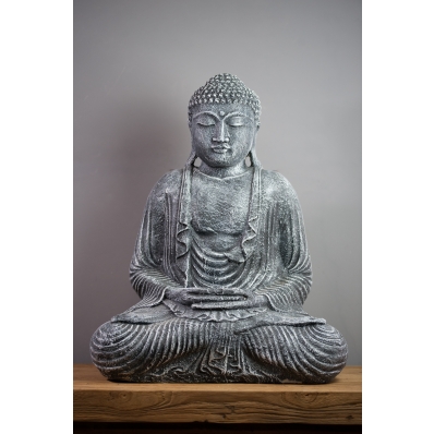 Statue Bouddha Dhyana mudra gris
