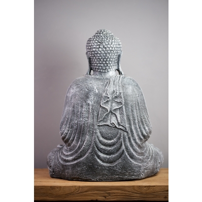 Statue Bouddha Dhyana mudra gris