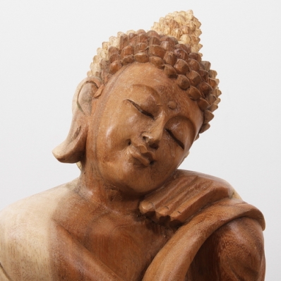 Statue Bouddha penseur en suar 30 cm