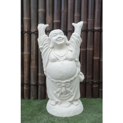 Statue Bouddha rieur debout blanc