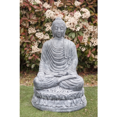 Statue Bouddha Varada-mudra gris