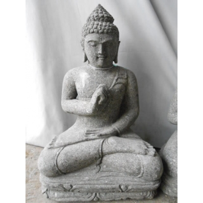 Statue Bouddha vitarka mudrã en pierre 60 cm