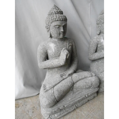 Statue Bouddha vitarka mudrã en pierre 60 cm