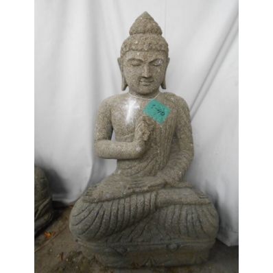 Statue Bouddha vitarka mudrã en pierre 80 cm