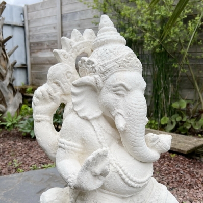 Statue de jardin Ganesh blanc