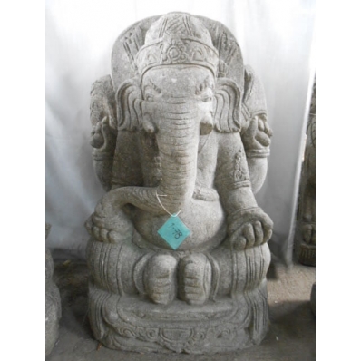 Statue Ganesh en pierre volcanique 80 cm