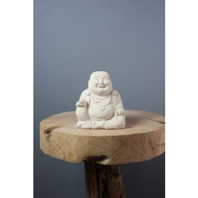 Statuette Bouddha rieur blanc