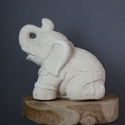 Statuette jardin éléphant blanc
