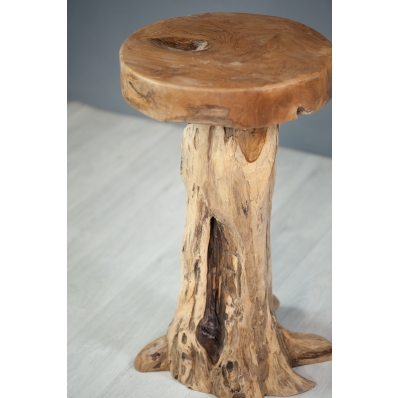 Tabouret en racine de teck