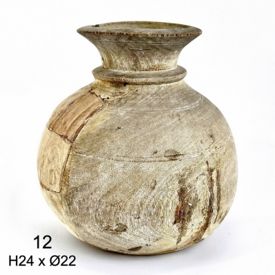 Vase indien ancien en bois n°12