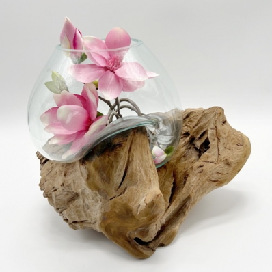 Vase sur racine en verre soufflé DS5