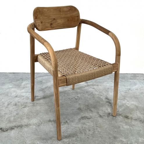 chaise 'Suzette' fibres synthétiques et teck