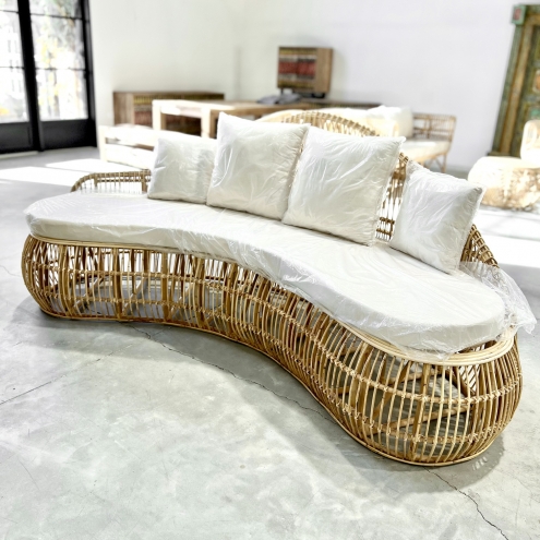 Méridienne 'Alea' en rotin naturel