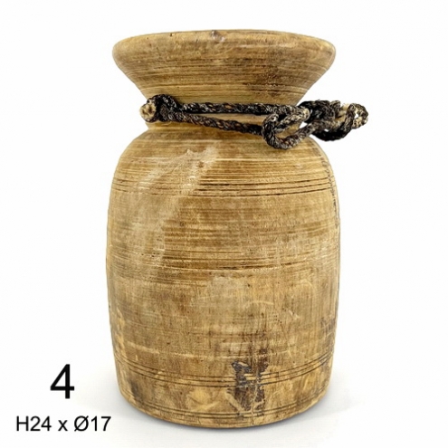 Pot indien ancien en bois n°4