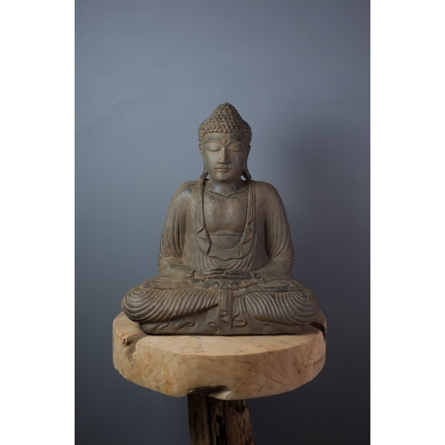Statue Bouddha assis méditation brun