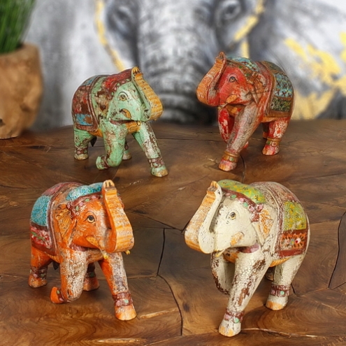 Figurines Éléphant Lumineuses - 24 Pièces Miniatures En Résine, Pour Décoration De Jardin Ou Intérieur