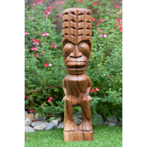 Tiki polynésien Taravao en bois de suar 50 cm