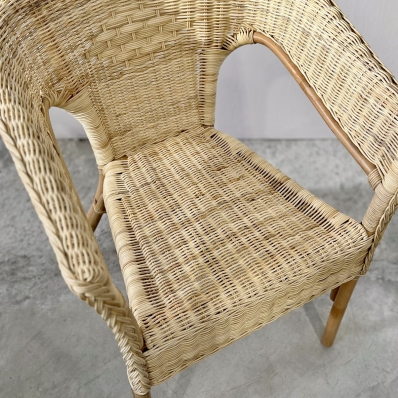 Chaise fauteuil 'Havana' en rotin naturel