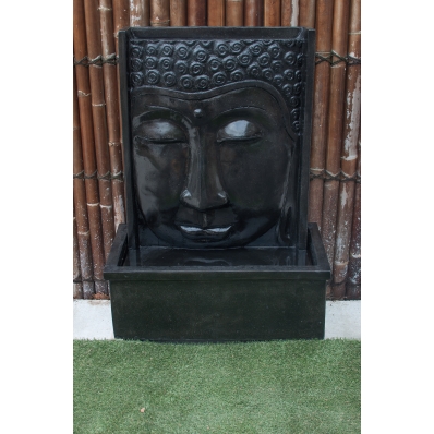 Fontaine mur d'eau visage de Bouddha 111 cm noir