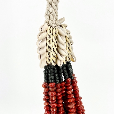 Grand collier Papou perles rouges